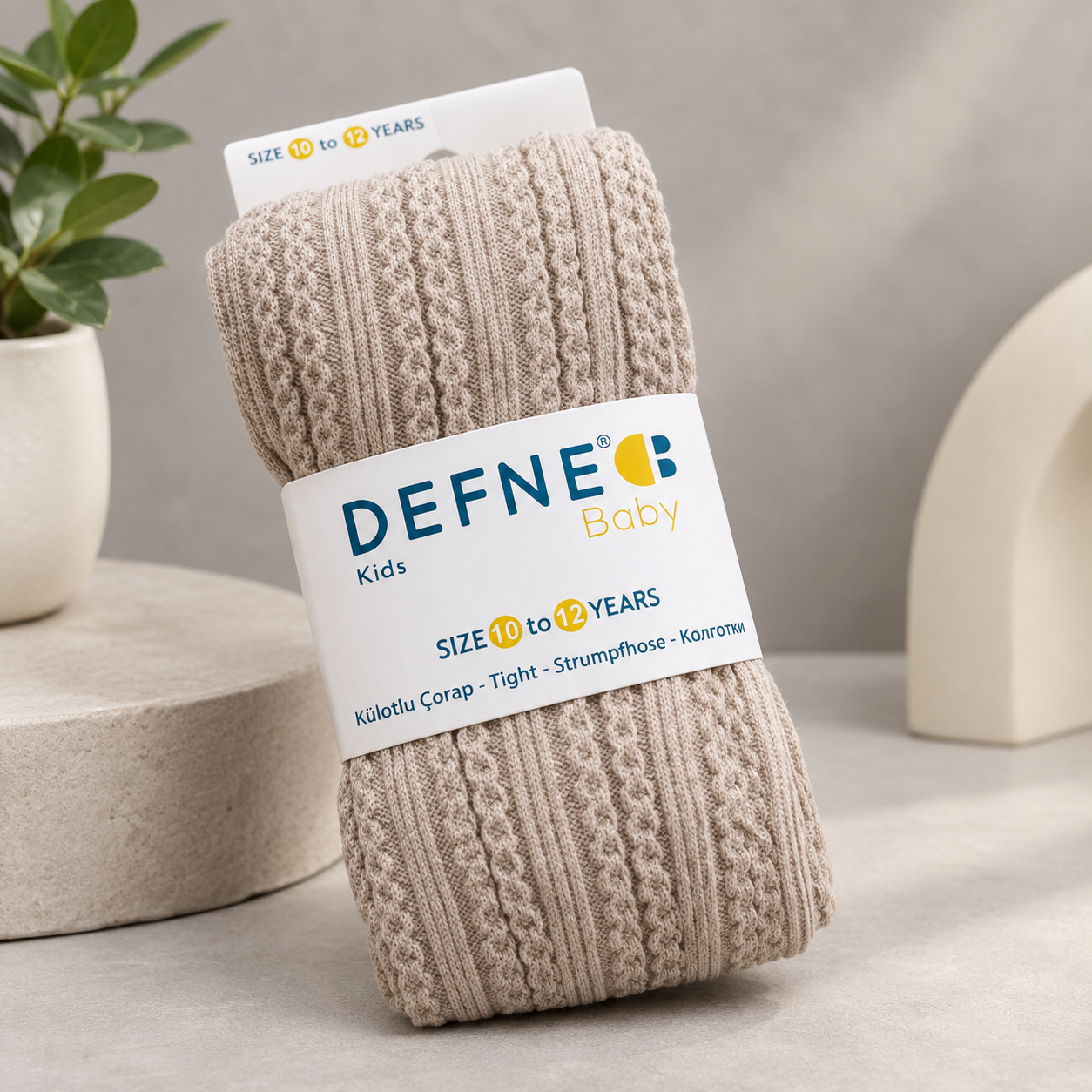 جوراب شلواری گندمی دخترانه defne
